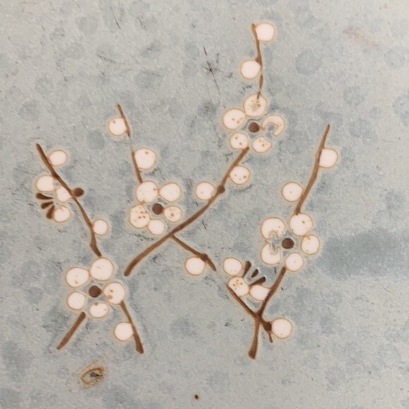 Set of two Korean pottery ceramic serving dish blue glaze - Picture 2 of 3